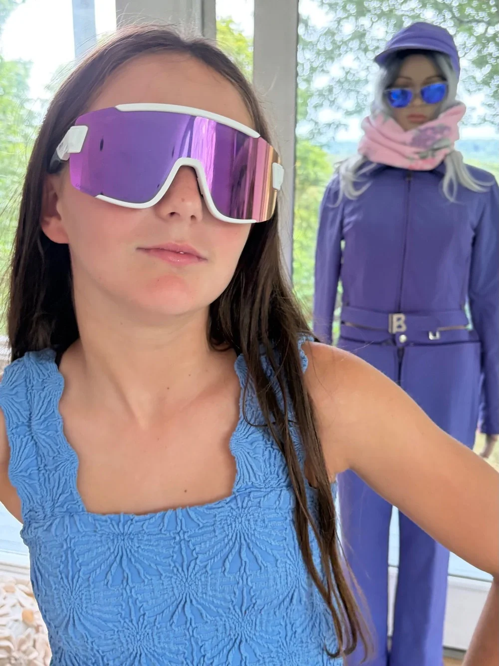 SMITH White Frame Purple Mirror Shield Sunglasses